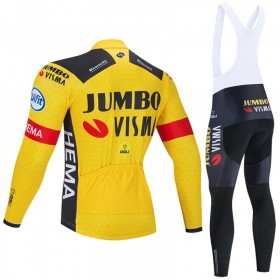 Tenue Cycliste Manches Longues et Collant à Bretelles 2020 Team Jumbo-Visma N001